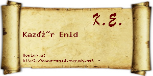 Kazár Enid névjegykártya